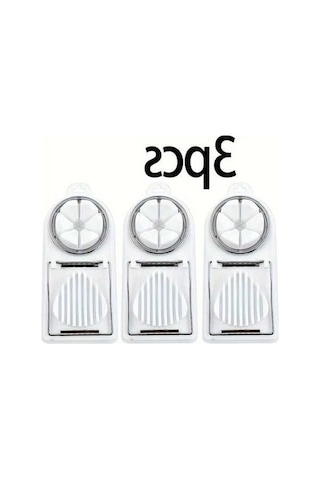 Trendooze Gaojunshop01 3 Adet Beyaz Yumurta Dilimleyici Çift Başlı Mutfak Aleti - Hediye Paketi Beyaz