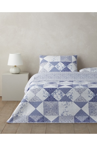 Mosa Blu Çift Kişilik Yatak Örtüsü Takımı 200x220 Cm Lacivert