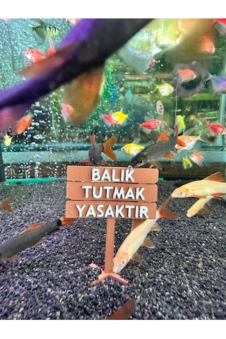 Akvaryum Tabela Dekoru Balık Tutmak Yasaktır 6x5 Cm Suya Batan Model Tbl-65-yasak, One Size