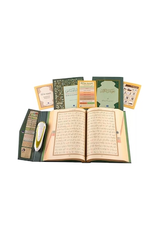 Kuran Okuyan Kalem Cami Boy Kuranı Kerim Elifba Cevşen Seti Yeşil