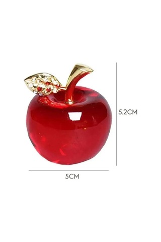 Geekyou Kraliçe Mor Kristal Elma Süs - 50 Pırlanta Yaprak Desenli Noel & Ev Dekorasyonu 5x5.2 Cm Diğer