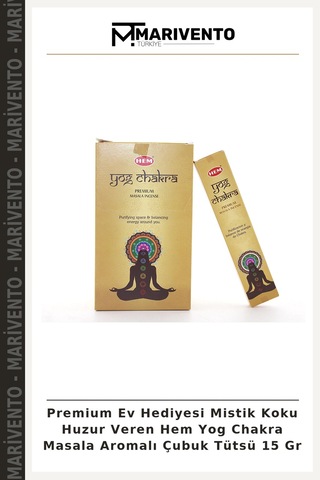 Premium Ev Hediyesi Mistik Koku Huzur Veren Hem Yog Chakra Masala Aromalı Çubuk Tütsü 15 Gr