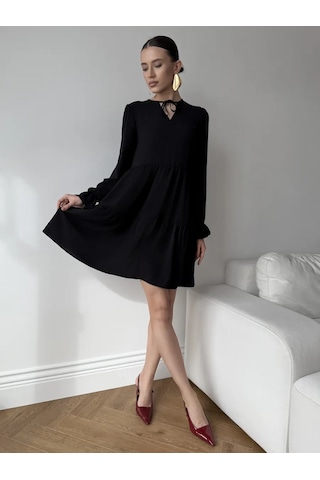 Agbata Uzun Kollu Bol Kesim Oversize Elbise 347406423