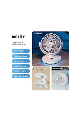 Şarjlı Masaüstü Mini Klima Serinletici Fan Rgb Led Işıklı Vantilatör Askılı Fan