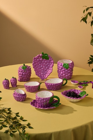 Karaca Üzüm Desenli Grape Sosluk 8 Cm Mor