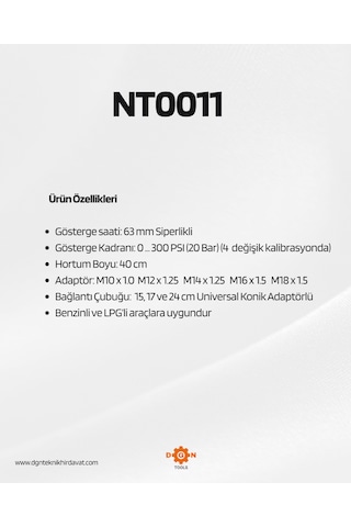Nt Tools 11 Parça Motor Kompresyon Test Cihazı