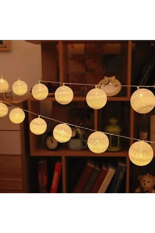 Top Led Oda Süsleme Işıklı Top Aydınlatma 1,5 Metre Dekoratif Sarı