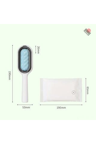 Vkemall Kedi Köpek 4'lü Fonksiyonlu Tüy Temizleme Aleti - Dökülen Tüy Alma, Masaj, Saç Temizleme, Güzellik Bakıcısı - Pembe Kısa Dişli Ve 10 Lü Islak Mendil Seti