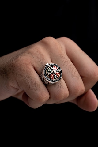 Las Vegas Rulet Model Döner Başlı Erkek Gümüş Yüzük