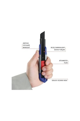 Ağır Hizmet Alüminyum Kasa Maket Bıçağı, 18 Mm Ve 10 Yedek