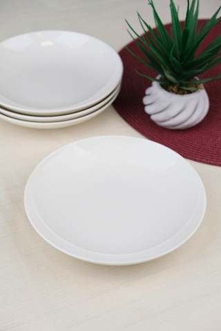 Tabak Evi Porselen Chic Çukur Tabak 19,50cm 550cc 4 Lü Krem