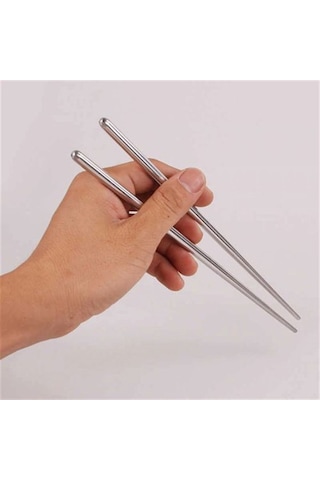 Metal Chopstick 5'li Paslanmaz Çelik Çin Çubuğu Siyah