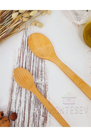 Ahşap Tahta Mutfak Kaşık Seti 2 Parça Kayın Şimşir Ağacı 2-4