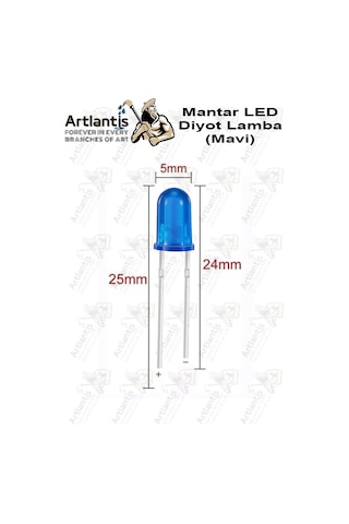 Mavi Mantar Led Diyot Lamba 100 Lü 1 Paket Mavi 4.8 Mm Mini Mantar Led Lamba Deney Bilim Proje Arduino Işığı