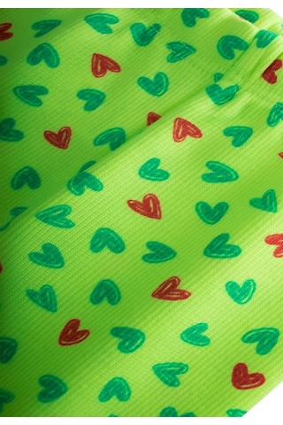 Cigit Neon Mevsimlik Kız Tayt 0-5 Yaş Yeşil Kalpli Yeşil