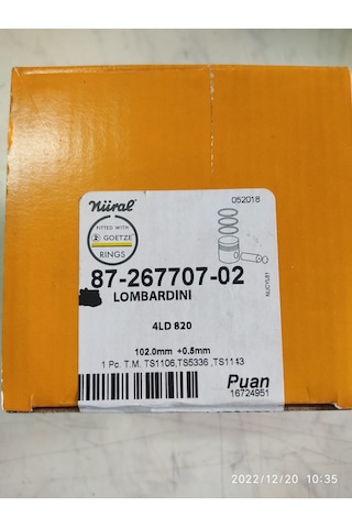 Antor/lombardini 4ld820 17hp Piston Segman/sekman Komple +0,50mm Nüral Goetze