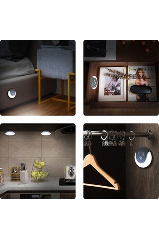 Neevoyu Led Akıllı Kişi Algılama Gece Lambası - Usb Şarjlı, 3-6m Algılama, Manyetik Montaj, Soğuk Beyaz Işık Beyaz