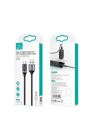 Novahub Us-sj544 1.2m Pd 66w Type-c Şarj Ve Data Kablosu, Dijital Göstergeli, Ce Ve Uyusal Sertifikalı