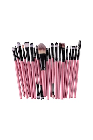 Cbtx Ahşap Saplı Makyaj Fırça Seti Pembe - Siyah 20'li