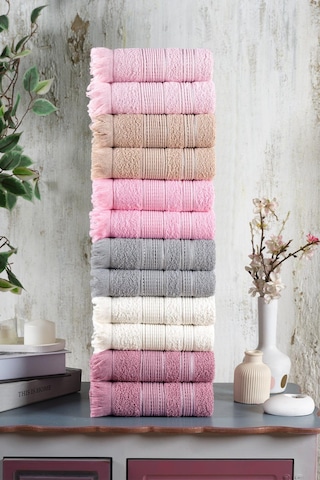 Shiny El Yüz Havlu Seti 50 x 90 CM 12'li Gri