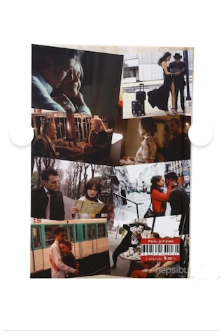 Dones Modelist Defter Çizgili Film Afişleri / Paris Je Taime Çok Renkli