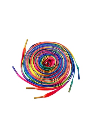 100 Cm Gökkuşağı Renkli Yassı Ayakkabı Bağcığı Çok Renkli