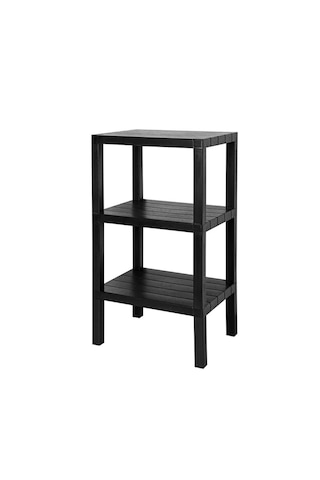 3 Raflı Dikey Raf Düzenleyici Plastik Raf Ünitesi Siyah, Kitaplık Siyah