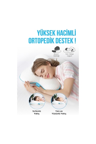 Viscofoam Kelebek Boyun Destekli Ortopedik Yastık Visco Yastık 55x46x13cm