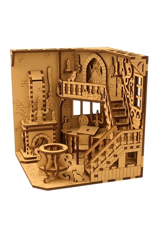 Peri Evi Ahşap Maket Seti Dıy Miniatür Büyülü Peri Evi Peri Led Hediye 3d Puzzle