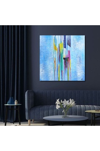 Soyut Kabarma El Yapımı Yağlı Boya Tablo 95x94cm