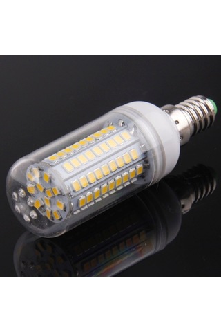 Sones E14 8.0w 420lm Mısır Işığı Lamba Ampulü, 102 Led Smd 2835 Sıcak Beyaz Işık, Ac 220-240v, Şeffaf Kapaklı