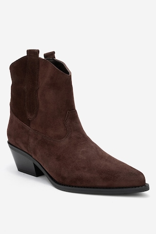 Luvishoes Luvi Shoes Elıa Kahverengi Süet Hakiki Deri Kadın Western Bot Kahverengi