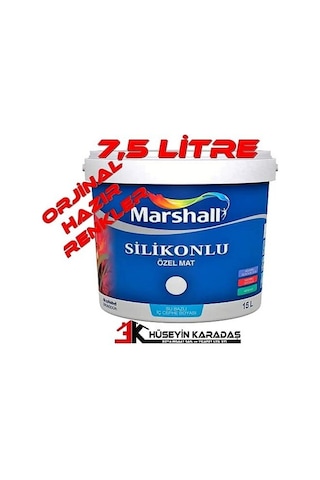 Marshall Silikonlu Özel Mat Tam Silinebilir Plastik Boya 7,5 Lt