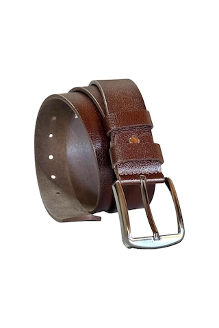 4 Cm. Spor Hakiki Deri Düz Model Erkek Kemer Kahverengi Kahverengi