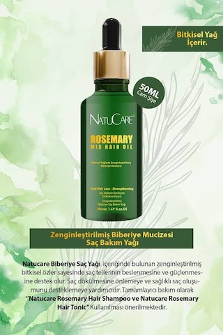 Natucare Saç Dökülmesine Karşı Ve Hızlı Uzatma Etkili Biberiye Yağı 50ml