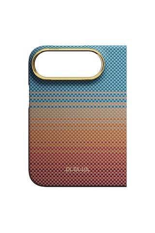 Apple Uyumlu iPhone Duo Kılıf M-safe Özellikli Aramid Fiber Pitaka Sunset 2.0 California Dream Mavi-kahverengi Mavi - Kahverengi