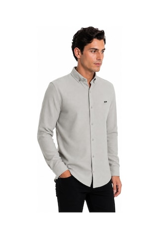 Foterman Erkek Spor Slim Fitt Uzun Kol Gömlek Bgl-st05438 Açık Gri