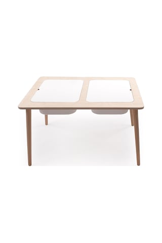 Montessori Çocuk Ahşap Oyun Etkinlik Çalışma Masası, 2 Saklama Alanlı Ahşap