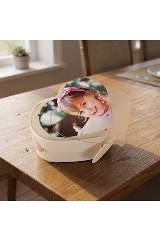 Kalpli Dönen Fotoğraf Çerçevesi 4 Resimli Çocuklara Doğum Günü Hediyesi 12x14 Cm Beyaz