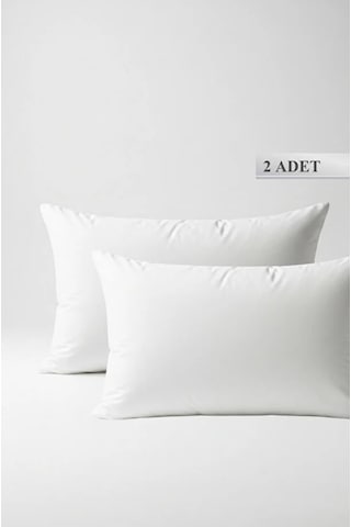 2 Adet 700 Gr Elyaf Dolgulu Mikrofiber Yastık - Yıkanabilir & Nefes Alan 50 X 70 Cm Beyaz