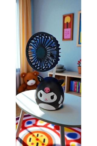 Kuromi Figürlü Mini Masaüstü Usb Fan Taşınabilir Tasarım Hediyelik Eşya Doğum Günü