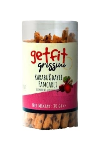Glutensiz Ürünler Atölyesi Getfit Get Fit Karabuğdaylı Pancarlı Grissini 80 G