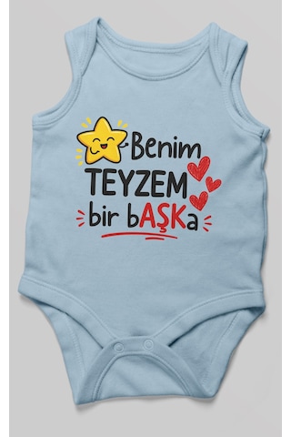 Morivokids Benim Teyzem Bir Başka Sıfır Kollu Bebek Zıbını %100 Pamuk Bebe Mavisi