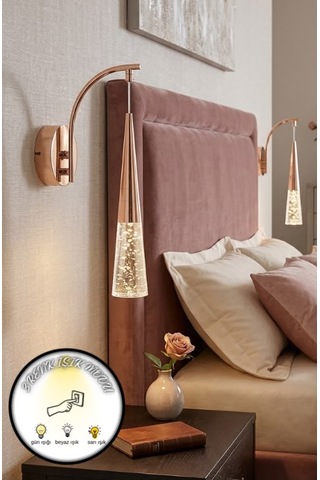 Luxury Sarkıt Cam Led Aplik 3 Renk Modlu Elektrikli Pilli Değildir Salon Yatak Odası Dekoratif Aydınlatma Sarı