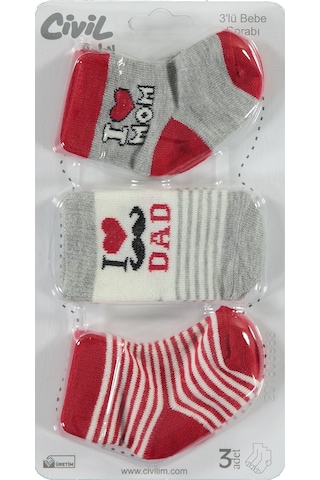 Civil Baby Bebek 3'lü Çorap Set Yenidoğan Kırmızı D3c49201723n1 Kırmızı