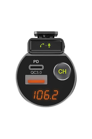 LinkTech Car RF12 FM Transmitter 38W PD QC3.0 LCD Ekran USB+Type-