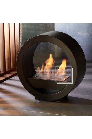 Starfire Round Design Taşınabilir Bioethanol Şömine Siyah