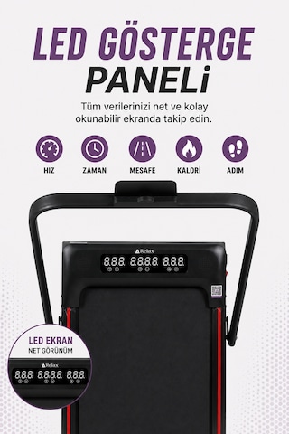 Ekranlı Uzaktan Kumandalı Portatif Bluetoothlu Yürüme Ve Koşu Bandı Rl-895