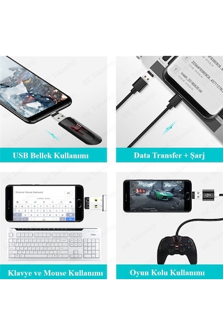 Mini OTG USB Type-C Erkek to USB Tip A Dişi Çevirici Adaptör