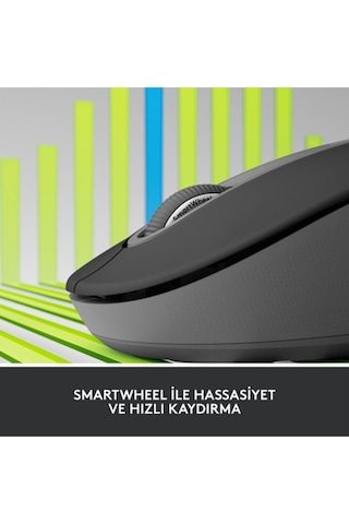 Logitech Signature M650 Küçük Ve Orta Boy Sağ El Için Sessiz Kablosuz Mouse, Siyah 910-006253